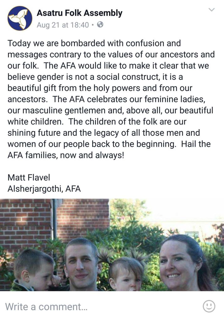 Screenshot eines rassistischen Facebook-Beitrags der AFA
